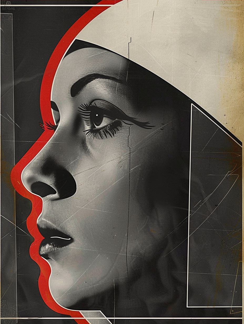Vintage Noir Graphic Portrait - Image 3