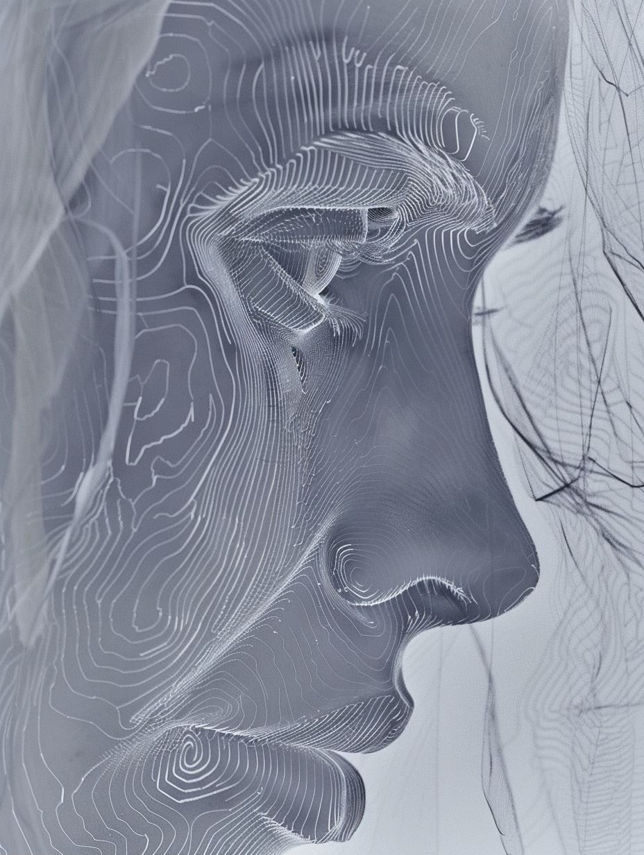 Ethereal Frozen Marble Portraits - Image 1