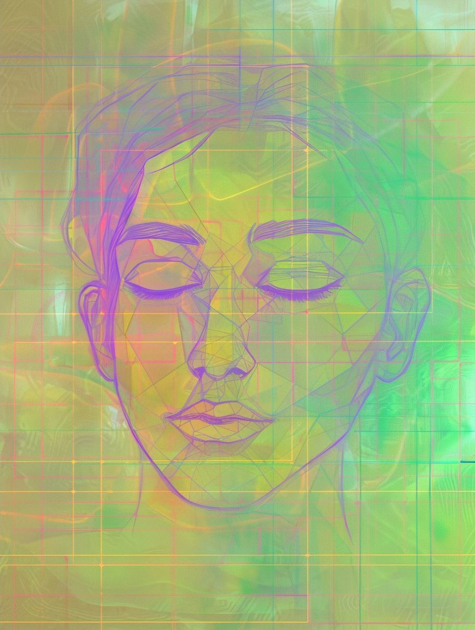 Prismatic Wireframe Portrait - Image 2