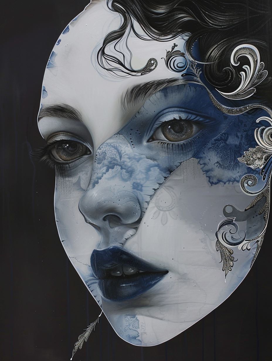 Ethereal Gilded Floral Portrait - Image 4