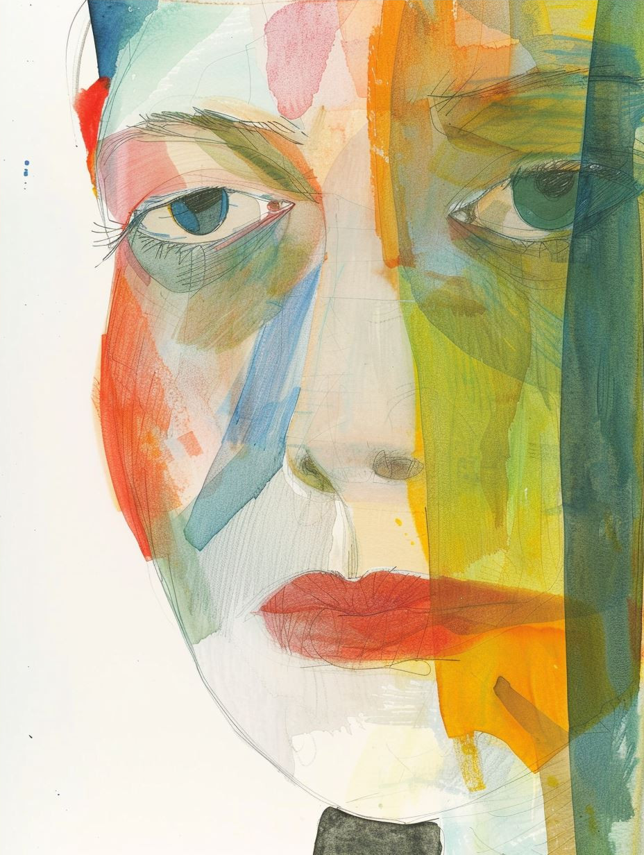 Abstract Fragmented Watercolor Portraits - Image 4