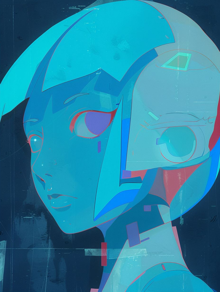 Neon Cybernetic Portrait Study - Image 2