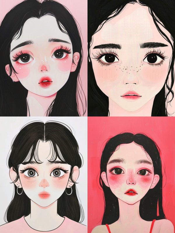 Soft Pastel Anime Portraits