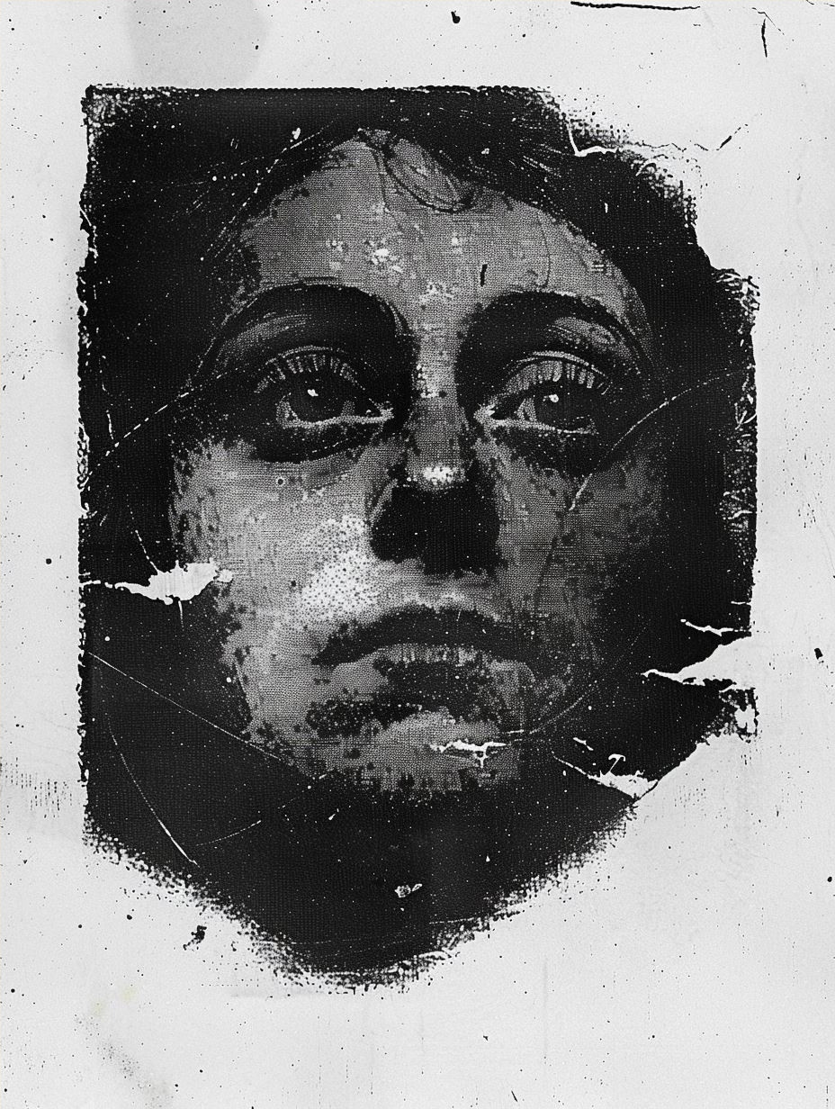 Gritty Monochrome Distressed Portrait - Image 4