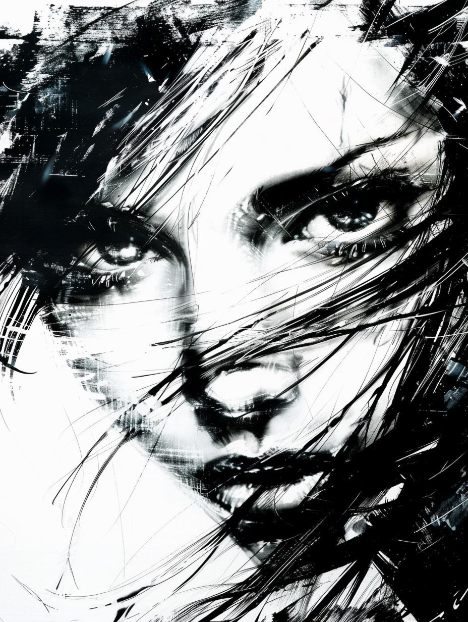 Dark Ink Ethereal Portrait - Image 2