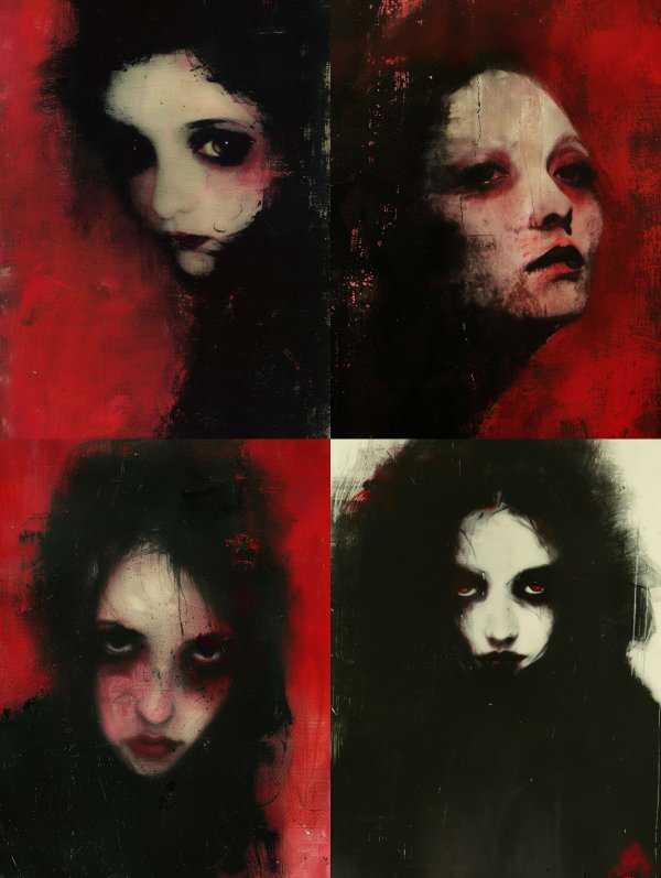 Haunting Shadows in Crimson Red