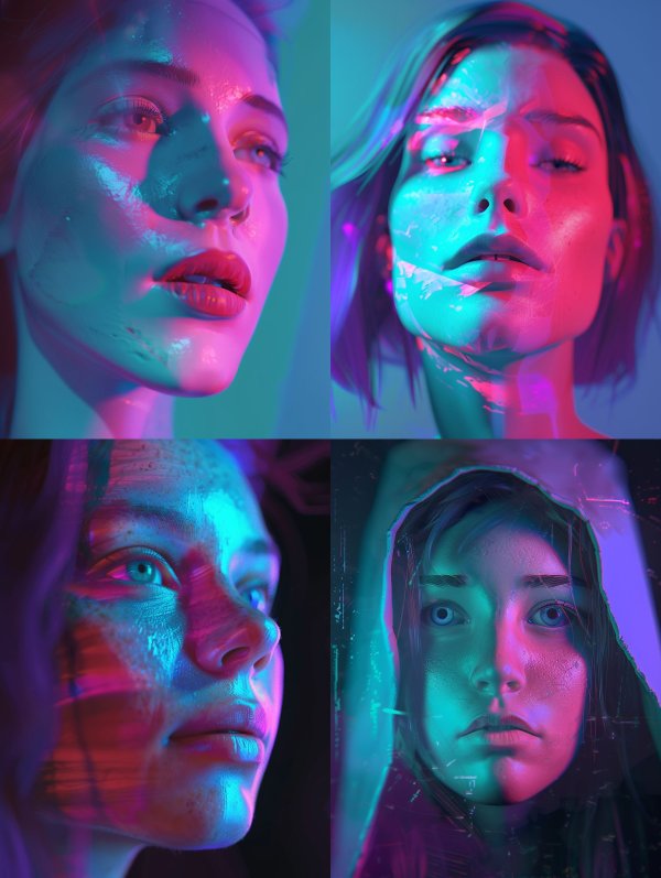 Neon Dreams Cyberpunk Portraiture