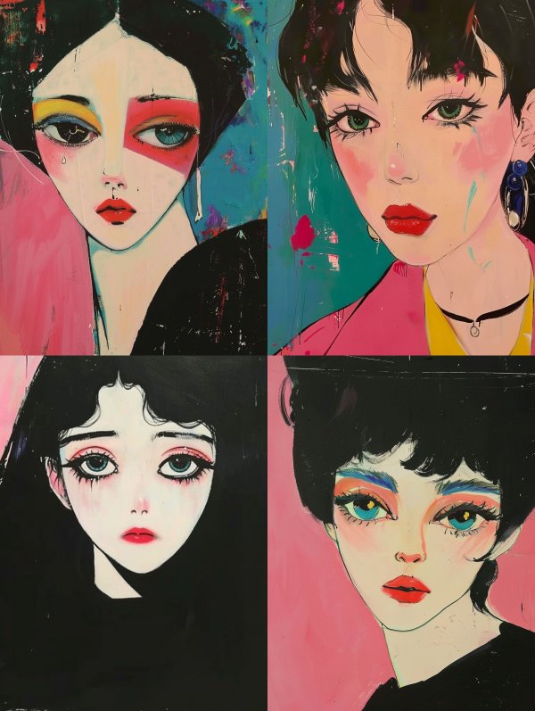 Modernist Pastel Portrait Series
