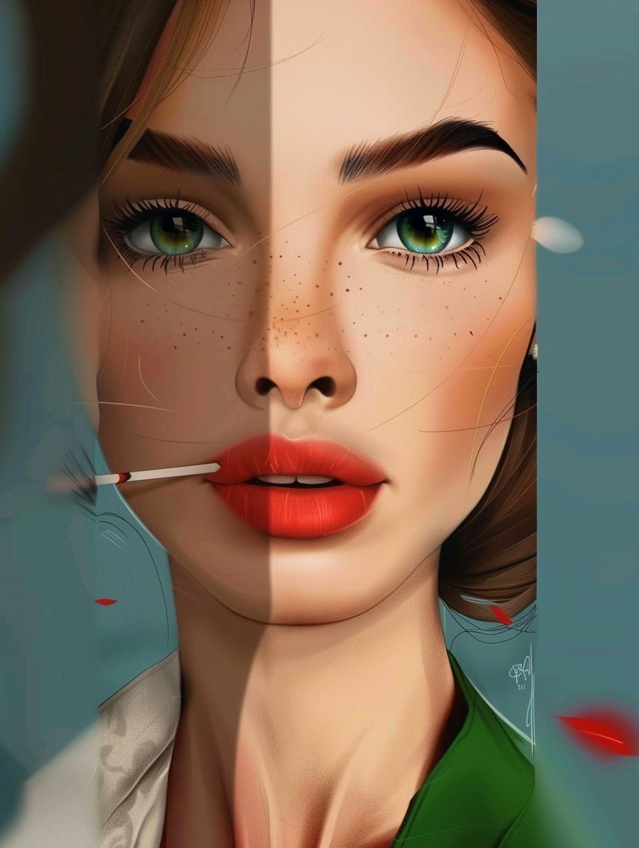 Dual Light Portrait of Elegance - Image 1