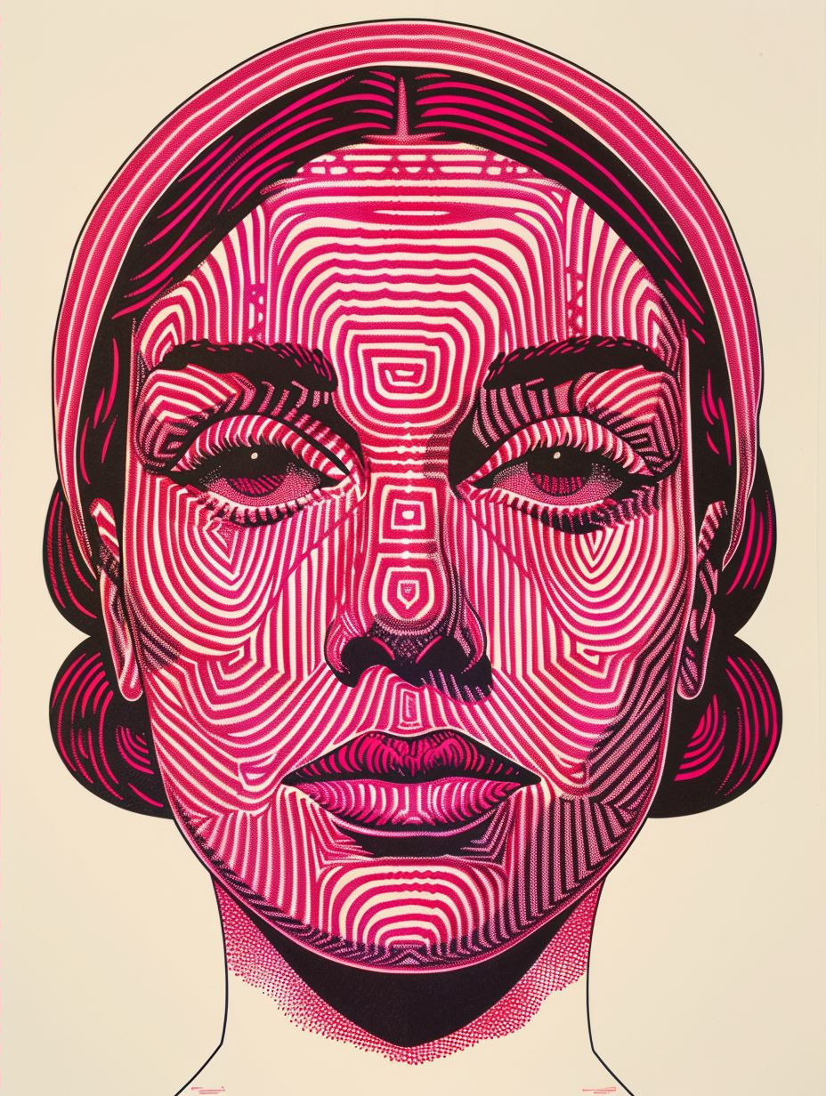 Surreal Pink Linear Portraits - Image 4