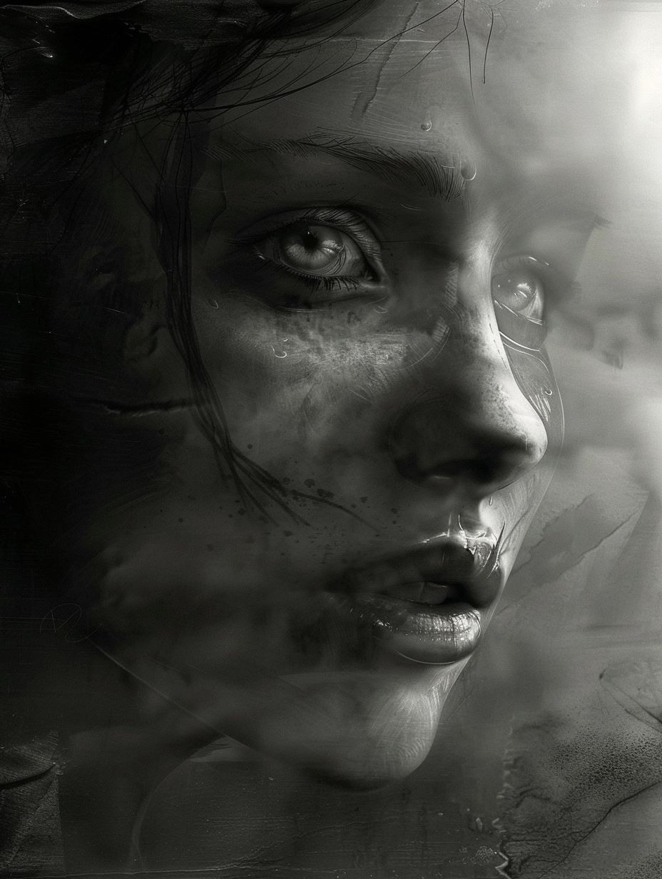 Gritty Monochrome Portrait of Resilience - Image 4