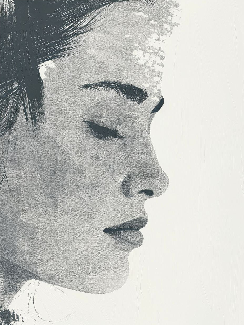 Minimalist Grayscale Portrait Study - Image 4