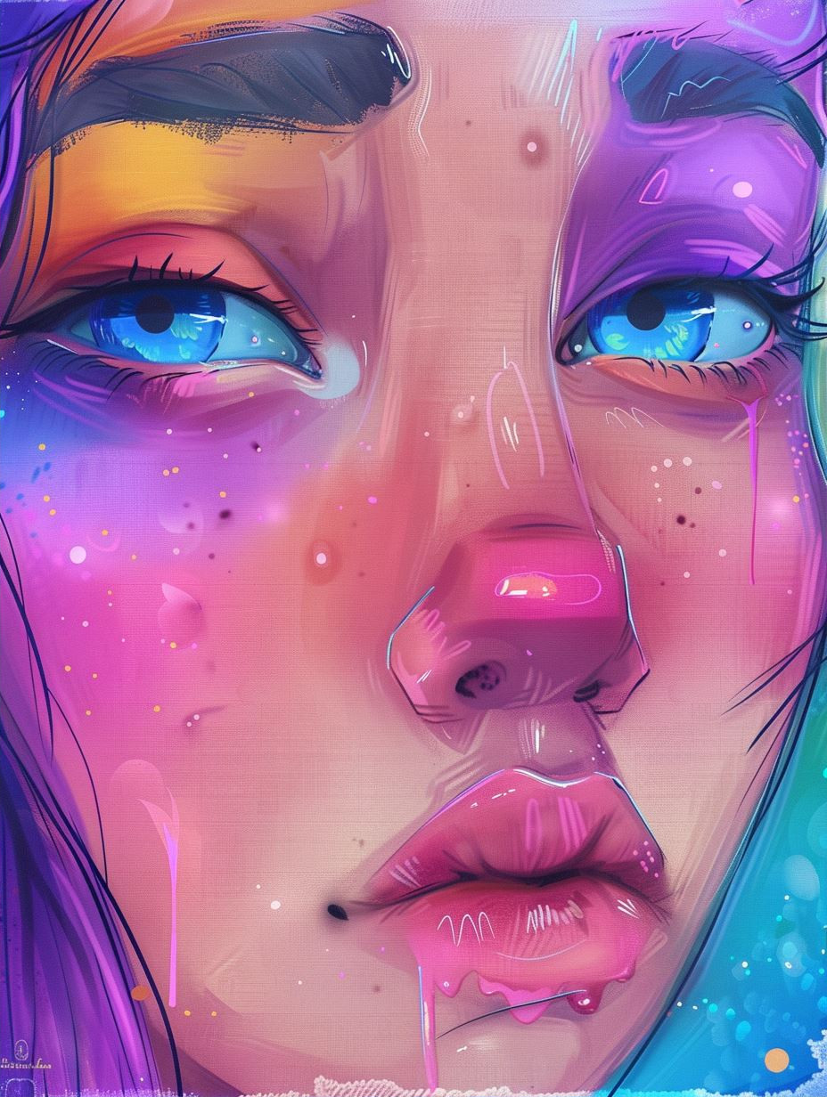 Neon Dreams: A Digital Portrait Study - Image 2