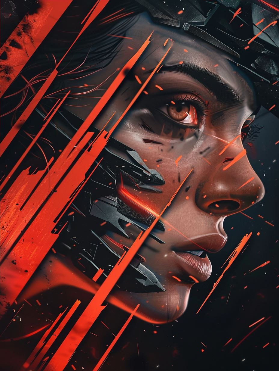 Neon Cybernetic Crimson Vision - Image 4