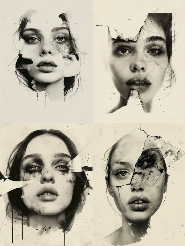 Fragmented Portraits of Ethereal Beauty