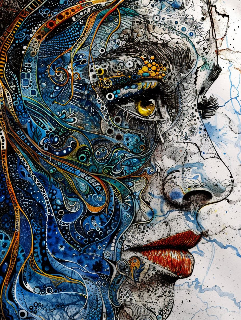 Azure Butterfly Dream Portrait - Image 4