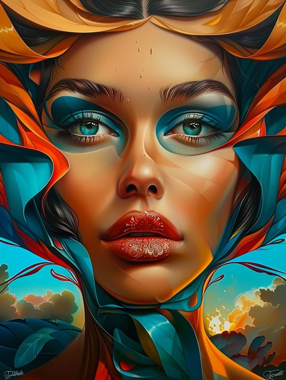 Surrealist Floral Portrait Fusion - Image 4