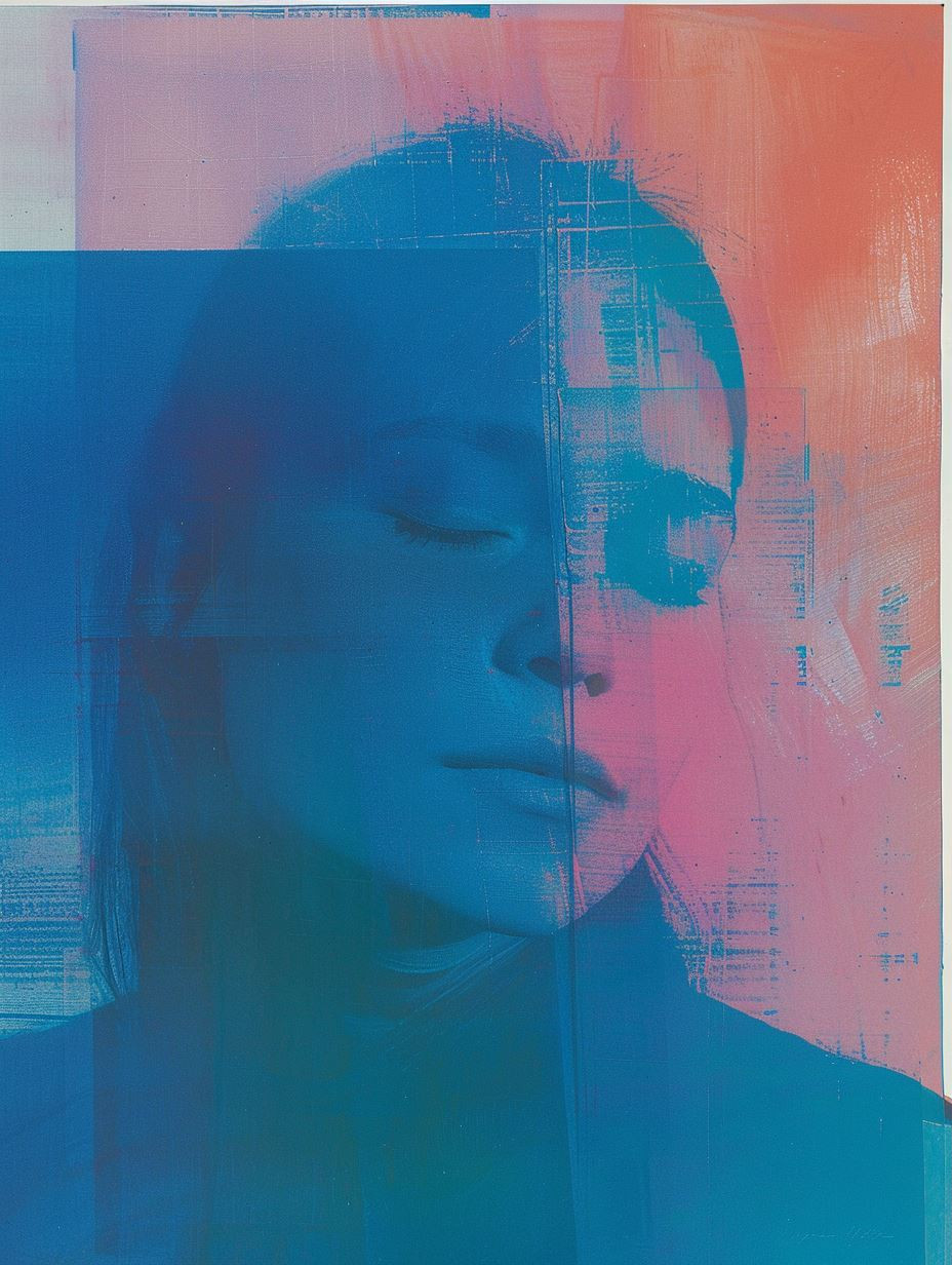 Ethereal Blue Glitch Portraits - Image 3