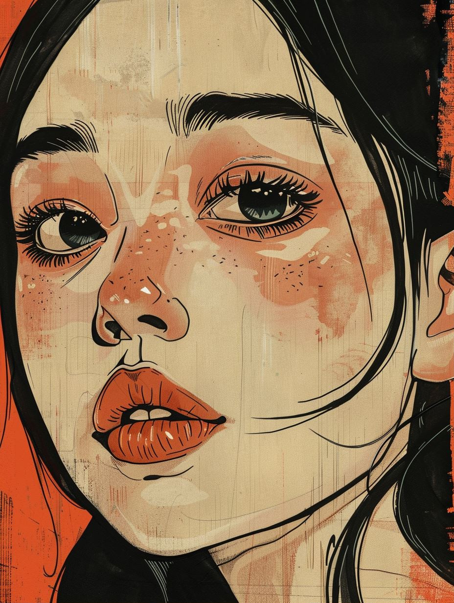 Modern Ink and Wash Portraits - Image 1