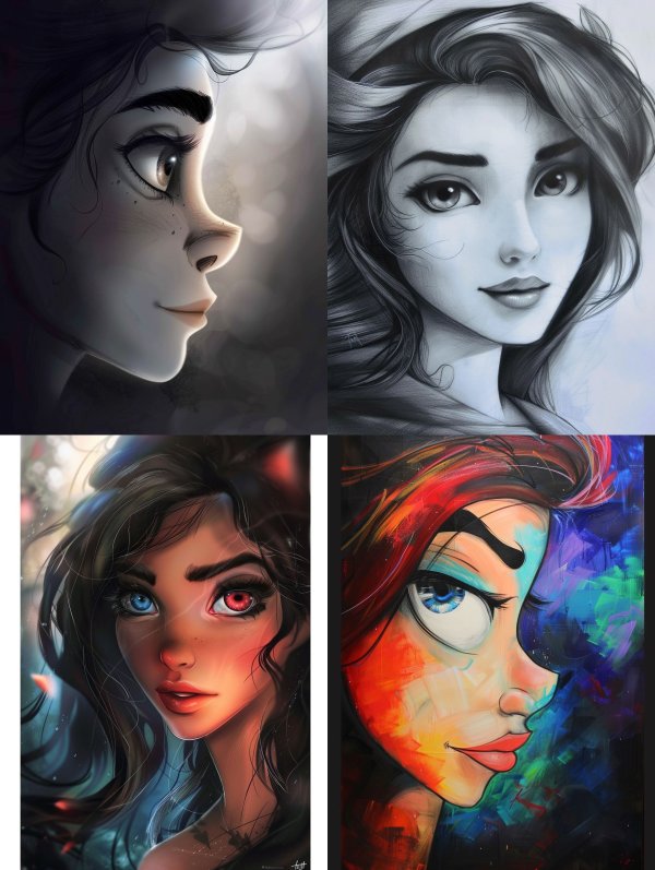 Diverse Digital Portraits of Ethereal Women
