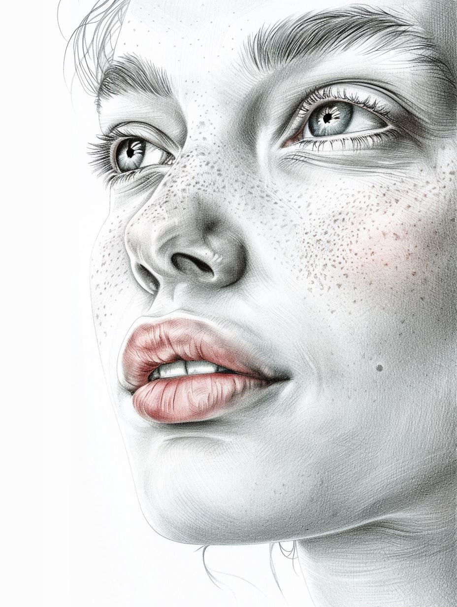 Ethereal Gazes in Hyper-Realistic Pencil - Image 1
