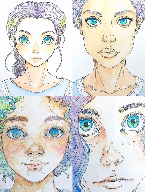 Ethereal Gazes: A Study of Female Portraits