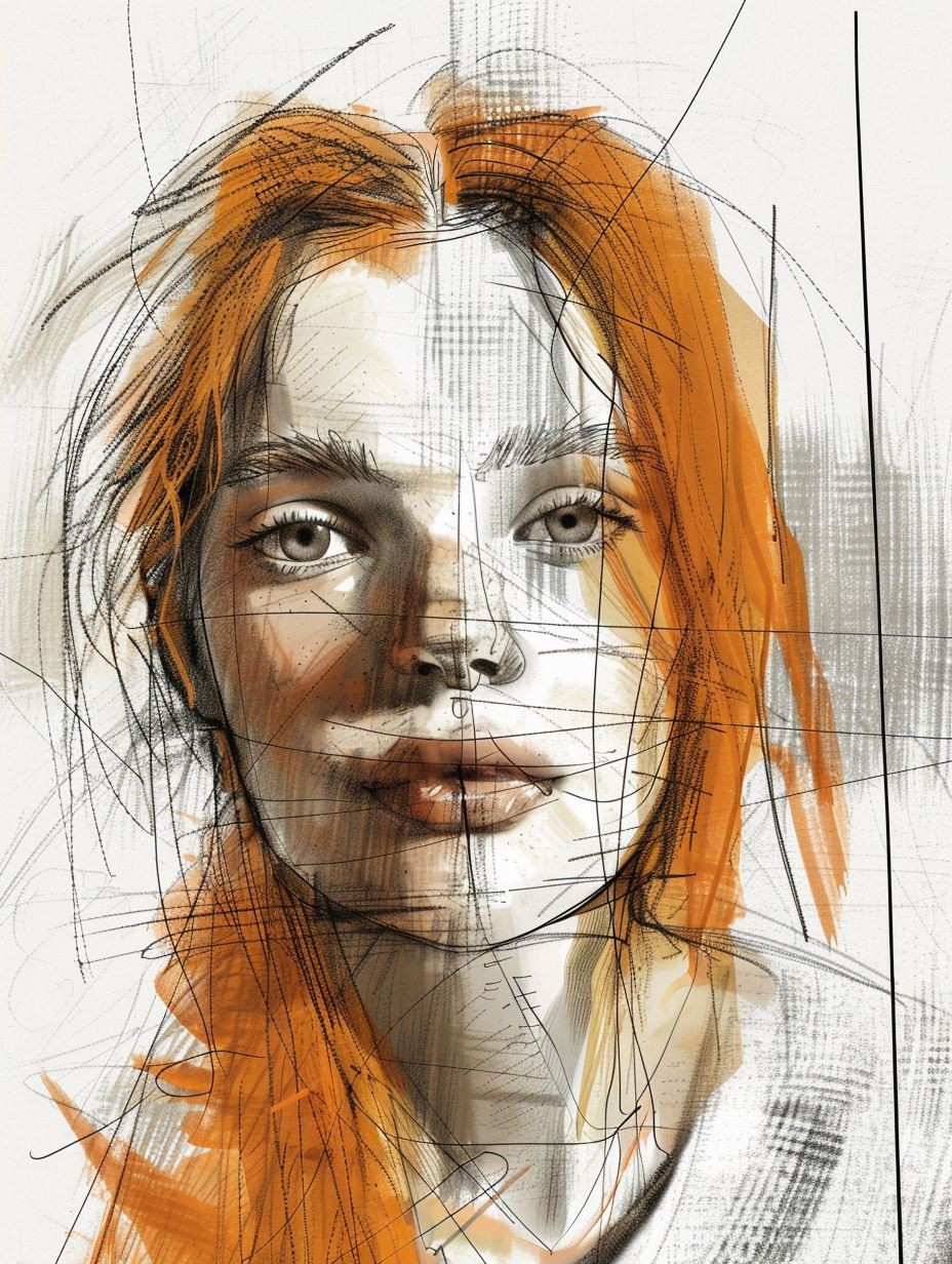 Fragmented Portrait in Ochre Tones - Image 2