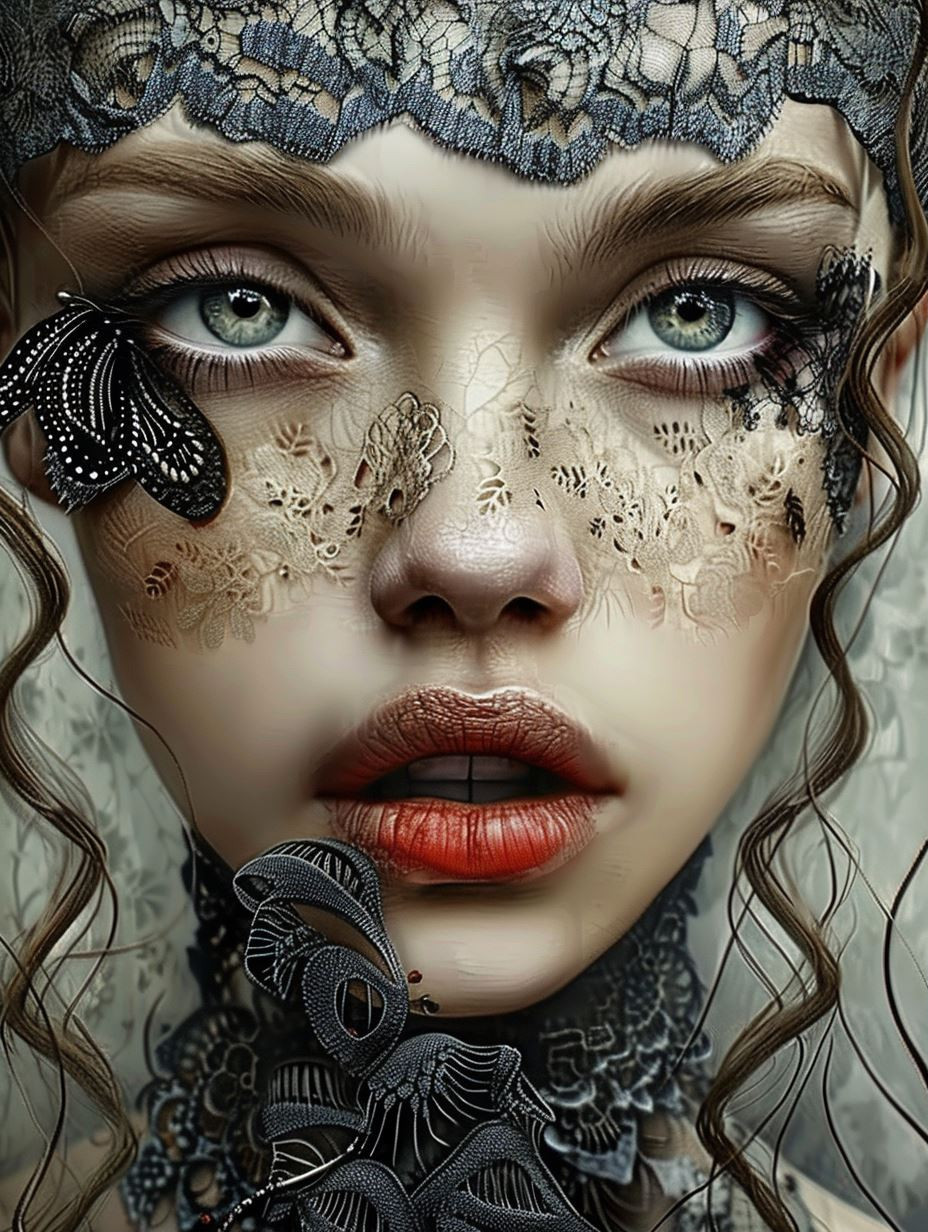 Ethereal Faces of Intricate Lace - Image 1