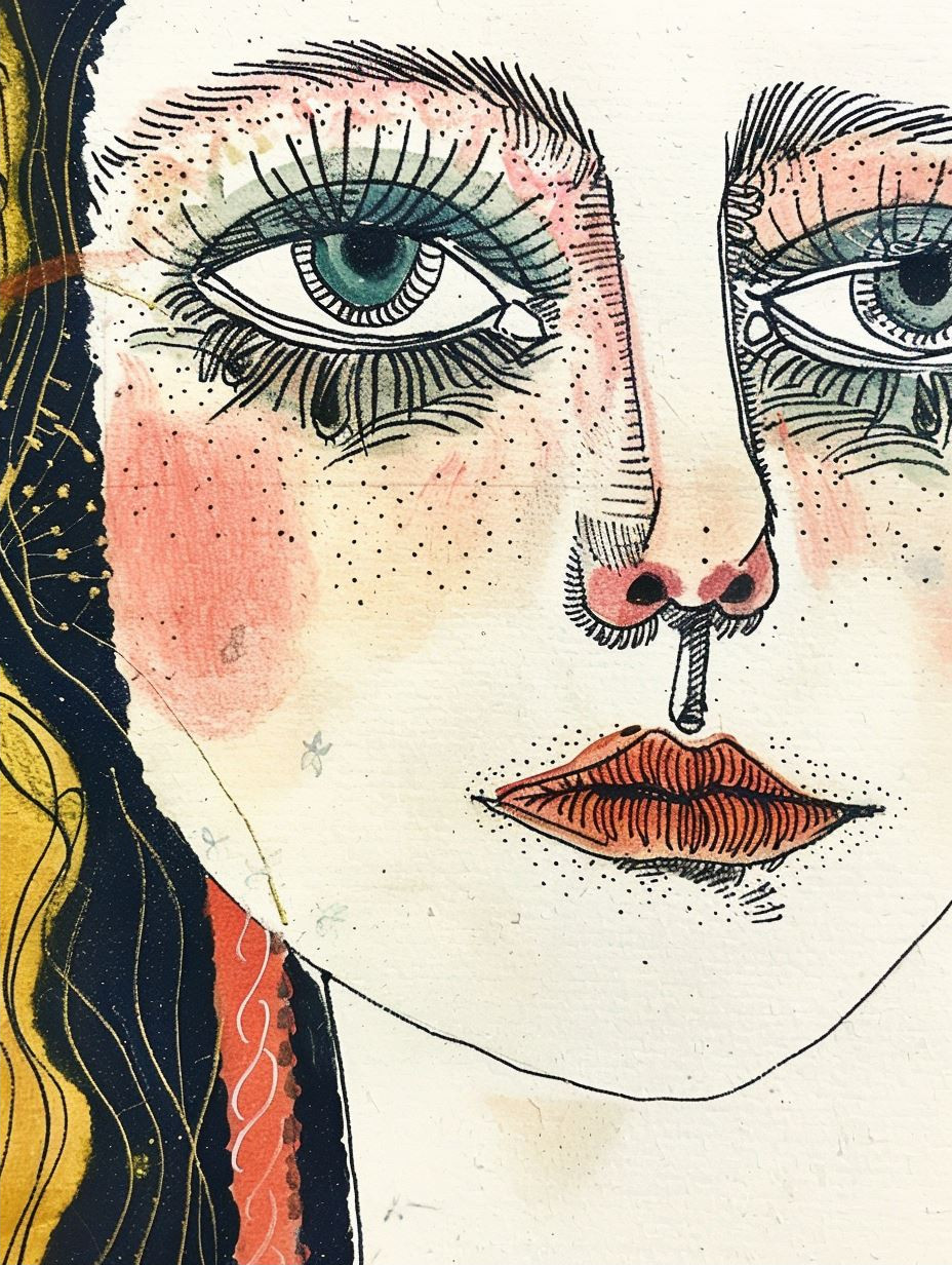 Ethereal Folk Art Portraits - Image 2