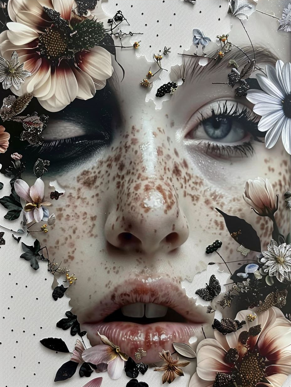 Ethereal Floral Noir Portrait - Image 3