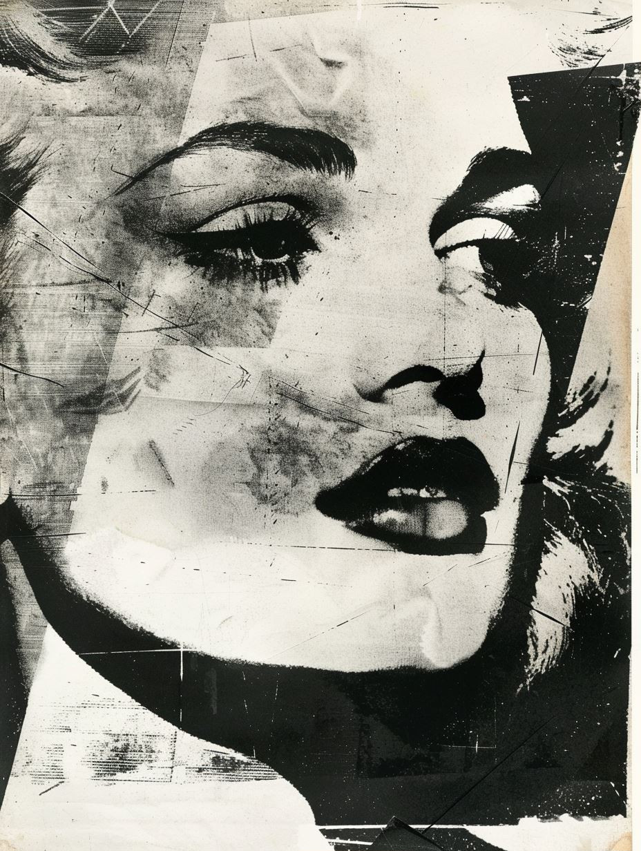 Fragmented Monochrome Noir Portraits - Image 1