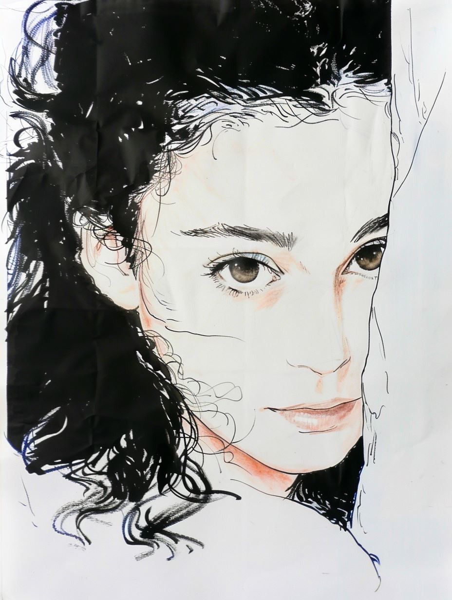 Ethereal Ink and Watercolor Portrait - Image 4
