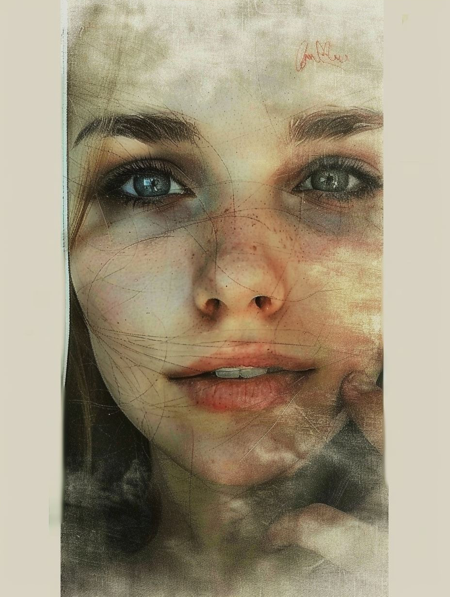 Weathered Gaze Through Cracked Glass - Image 4