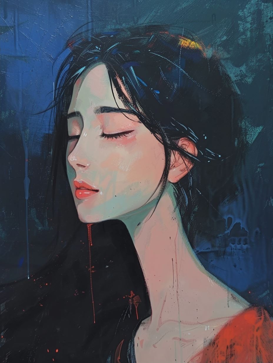Melancholy Blue Digital Portrait - Image 2