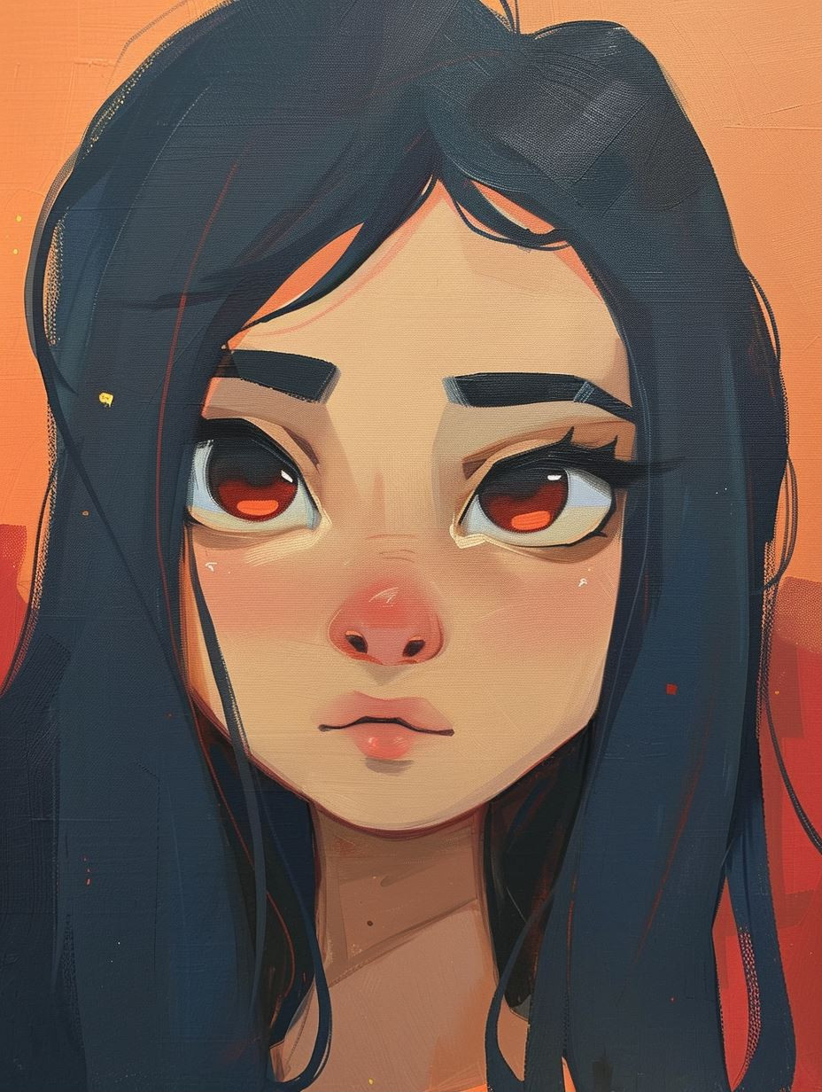 Ethereal Gaze in Warm Amber - Image 1