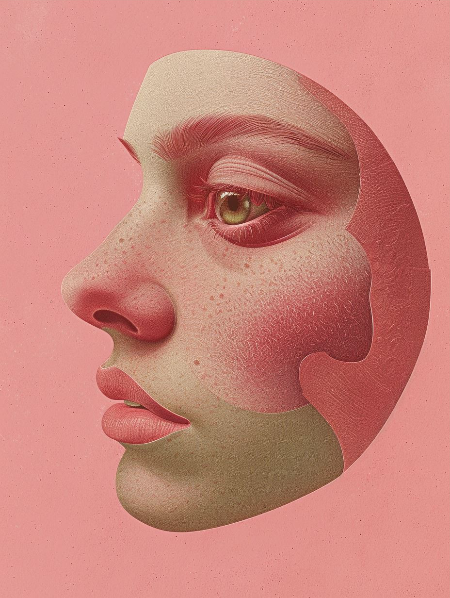 Surrealist Pastel Portrait Fragments - Image 3