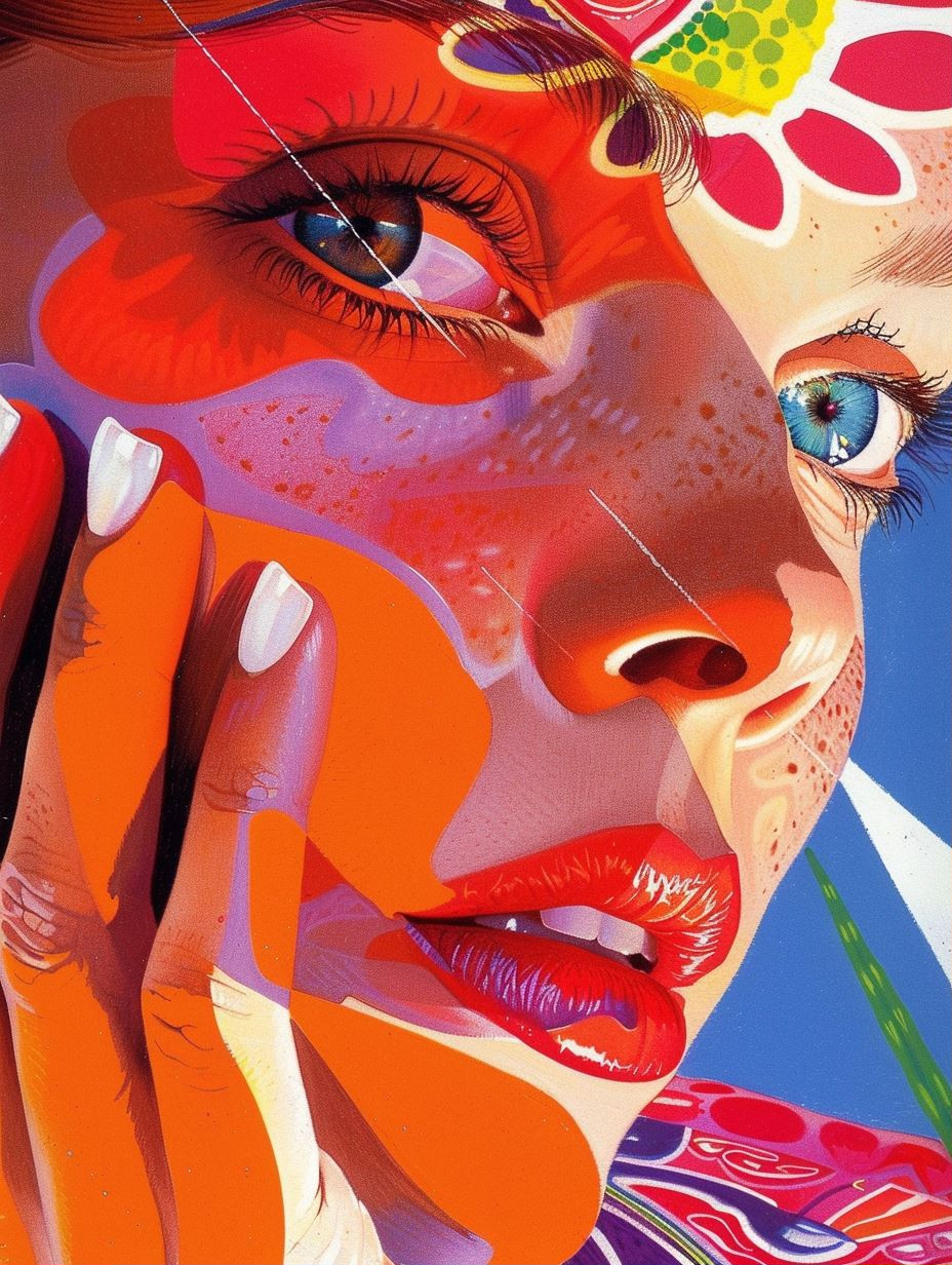 Vibrant Neon Portrait Collage - Image 1