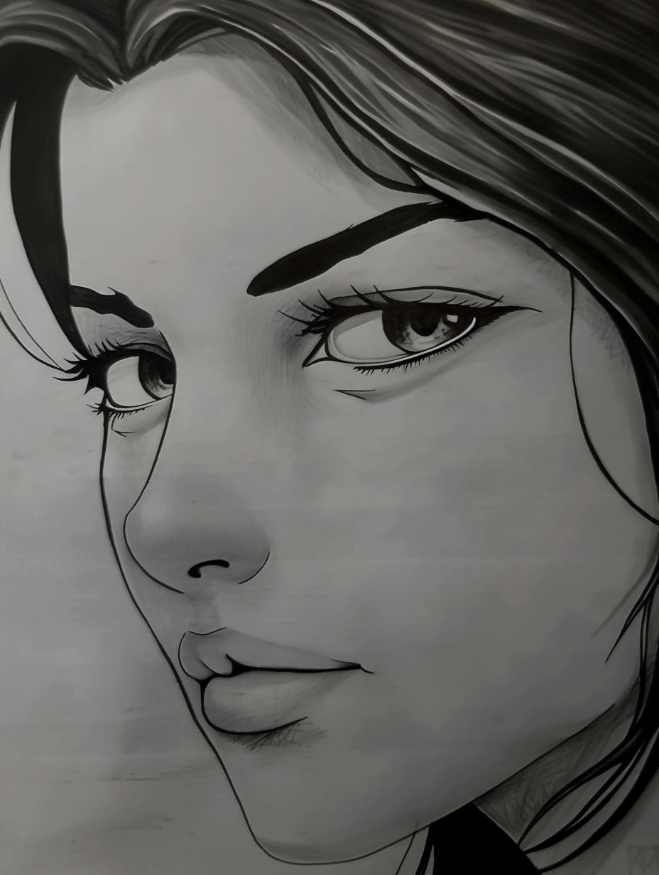 Ethereal Gaze in Digital Oil - Image 2