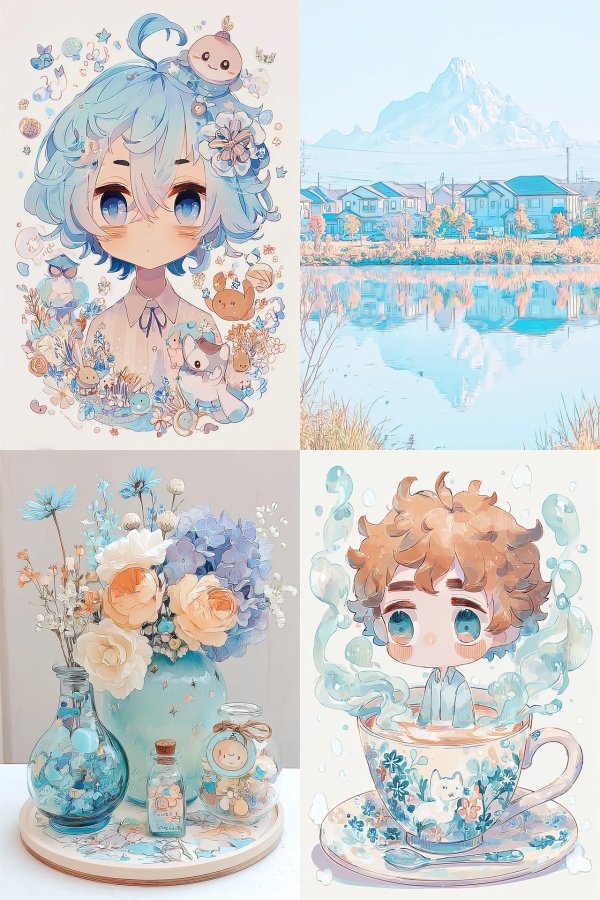 Whimsical Blue Dreams Art Collection
