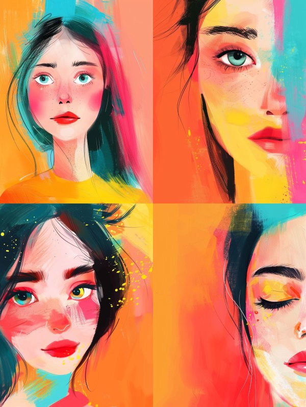 Vibrant Spectrum of Feminine Portraits