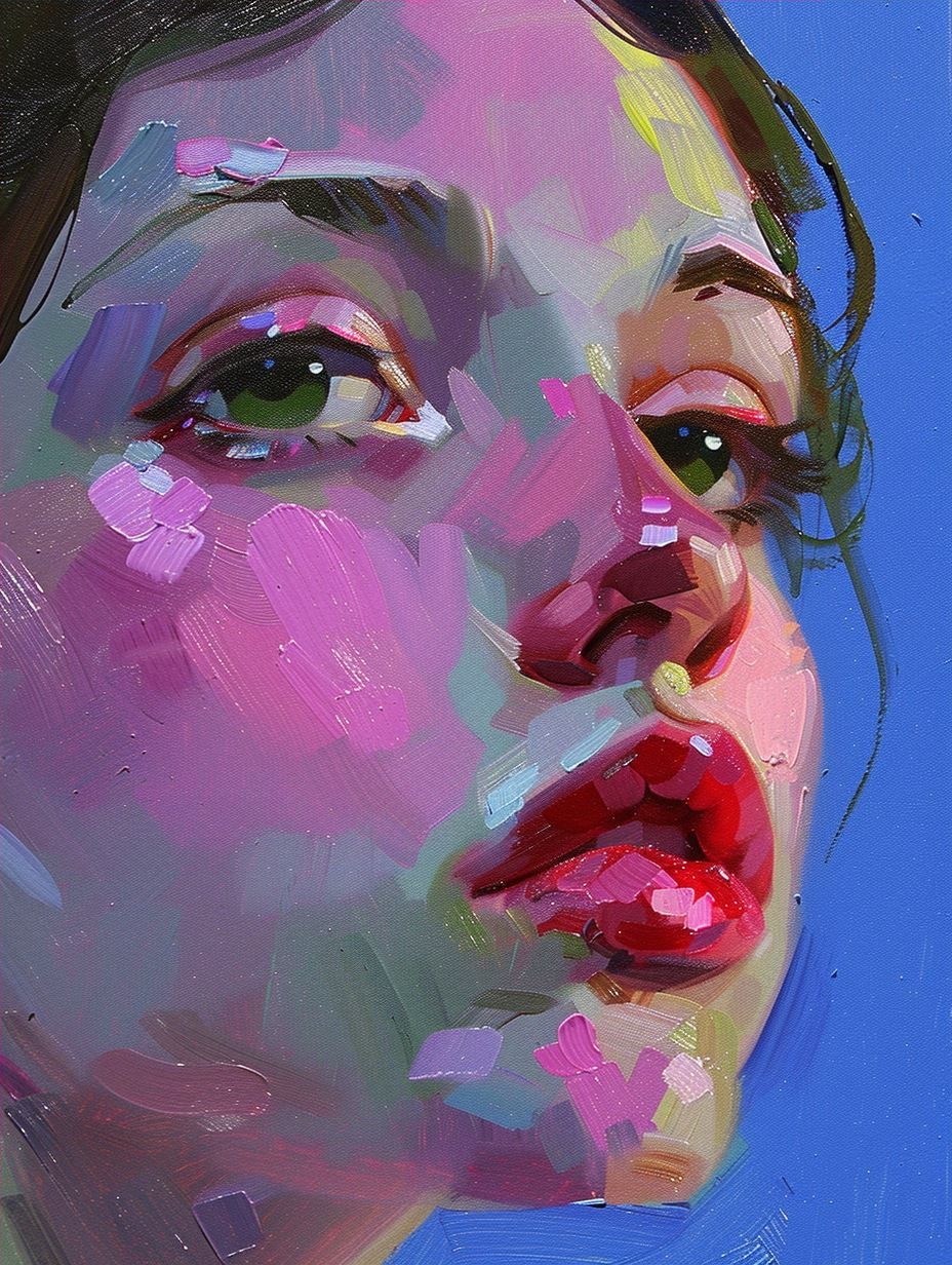 Vibrant Hues of a Woman's Gaze - Image 4