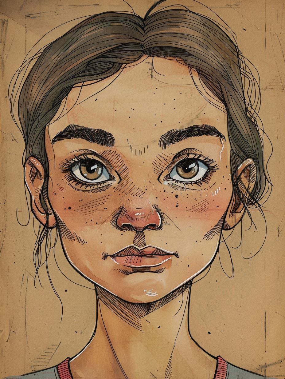 Rustic Hand-Drawn Portrait Studies - Image 1