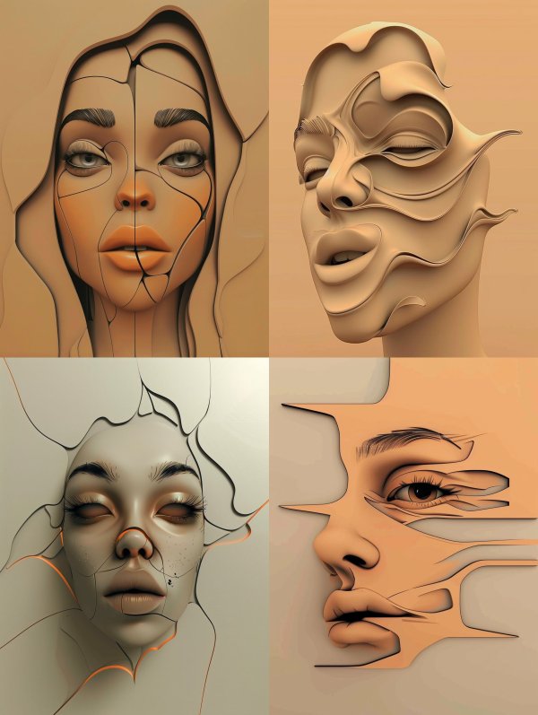 Fragmented Porcelain Beauty Portrait