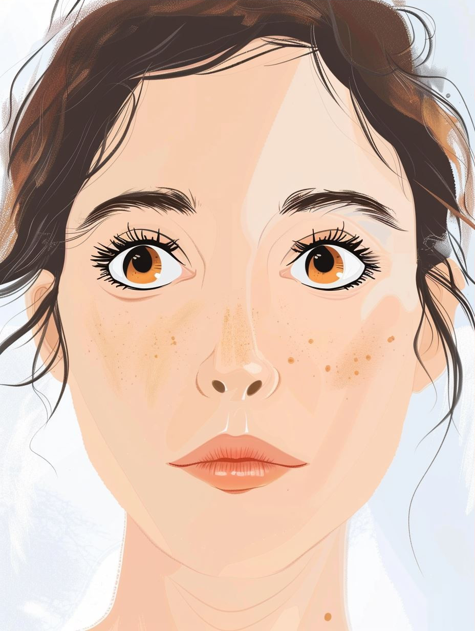 Modern Minimalist Freckled Portrait - Image 3