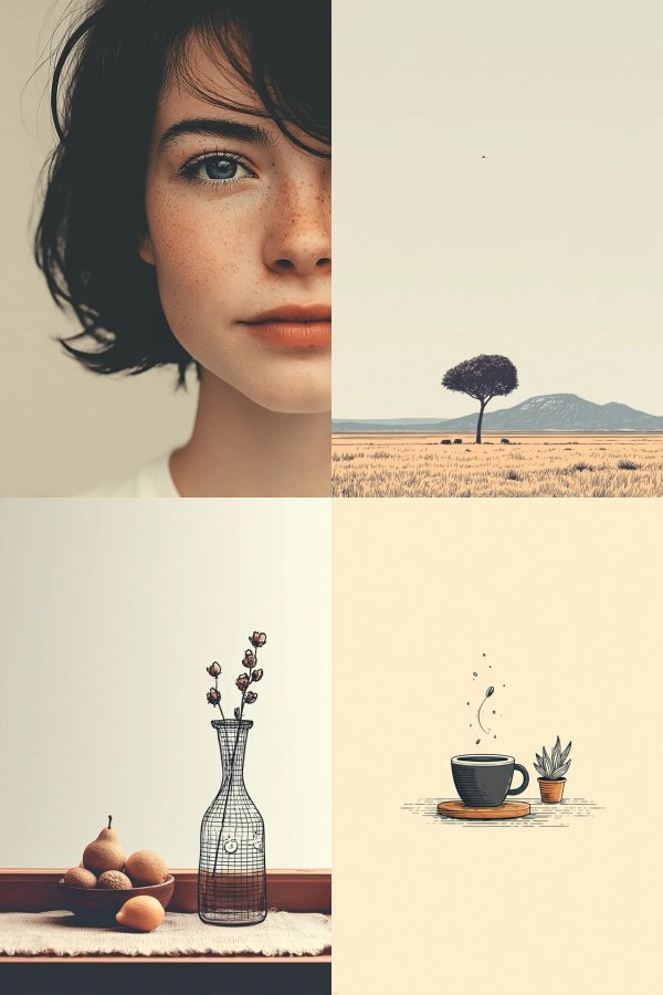 Minimalist Mood Board of Quiet Moments