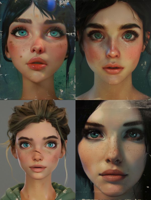 Ethereal Digital Portraits of Blue-Eyed Women