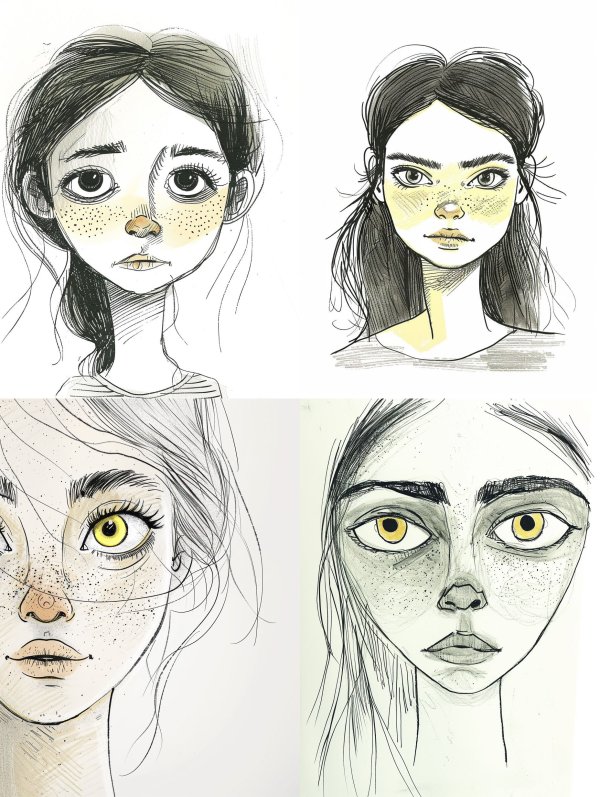 Whimsical Sketches of Ethereal Female Portraits
