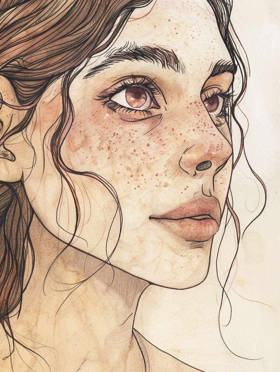 Ethereal Hand Drawn Portrait Studies - Image 1