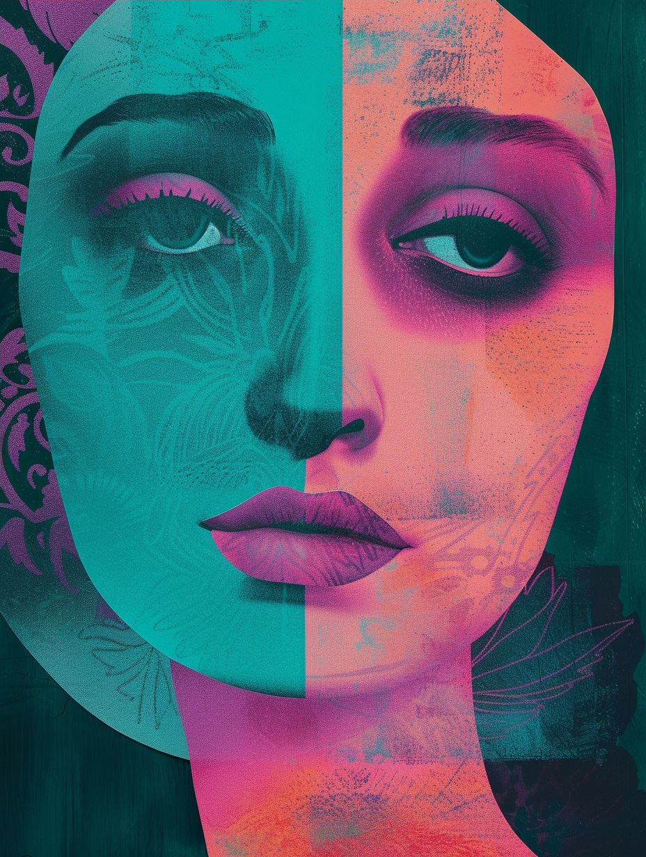 Neon Dreams Fragmented Portraits - Image 4