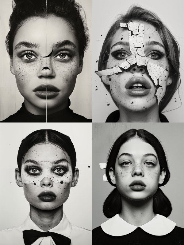 Fragmented Portraits of Surreal Beauty